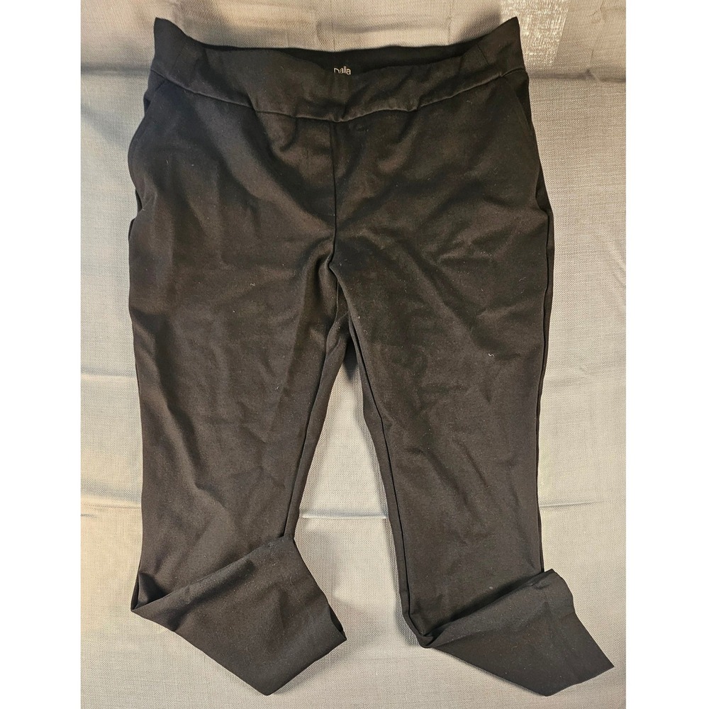 Dalia Wmns XL Black Pull On Stretch Ponte Dress Pants Tapered Career D5926-E857